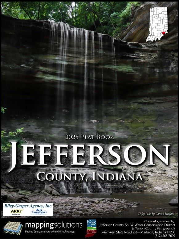 plat book cover, waterfall 